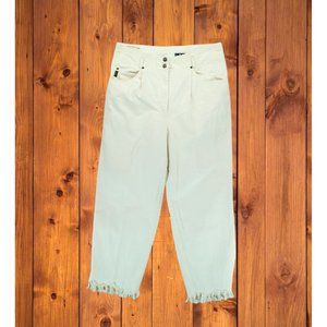 DKNY Vintage Y2K Denim Cargo Pants Women's High Rise Capris Size 12 100%‎ Cotton